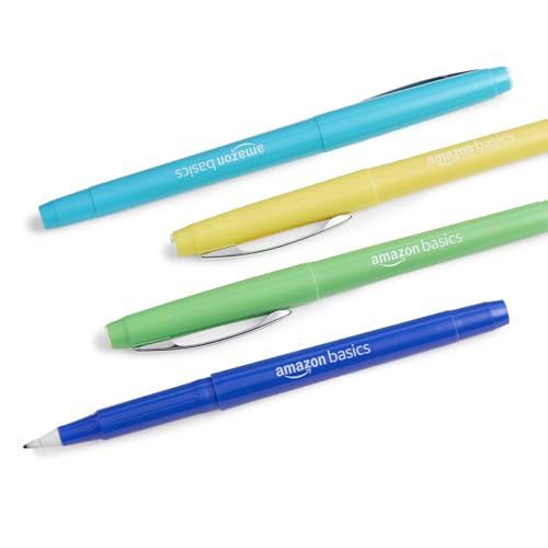 Image of Amazon Basics Felt Tip Marker Pens, Assorted Colors, for Art Projects, Writing, Drawing, and Journaling, 12-Pack