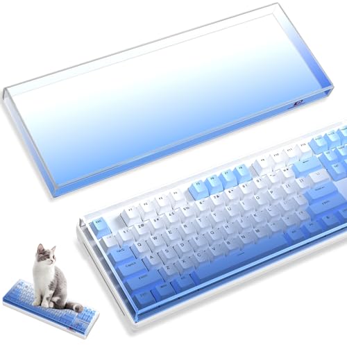 Clavier mécanique housse anti-poussière acrylique transparent bleu 87 touches