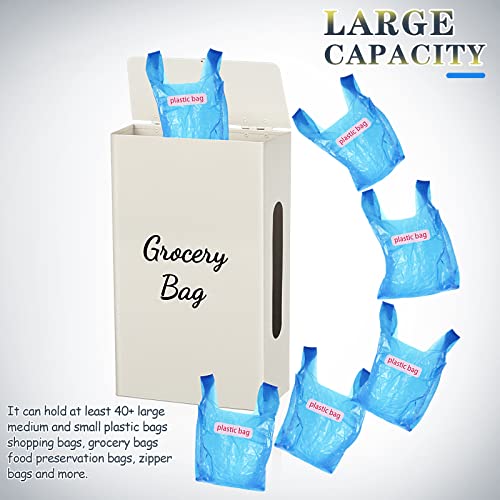 Jolensoy Grocery Bag Holder Plastic Bag Holder Wall Mount Trash Bag Holder Easy-Access Opening For Home Kitchen Organization (Ivory White) #TOP4