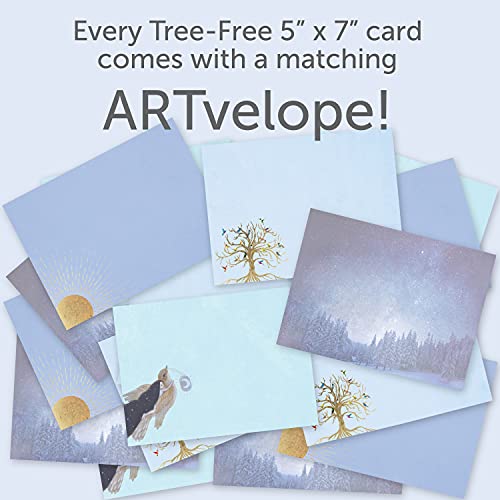 Tree-Free Greetings 16 Pack Card Assortment With Matching Envelopes, Eco Friendly, Made In Usa, 100% Recycled Paper, 5"X7", Golden Solstice Collection (Gp54374) #TOP1
