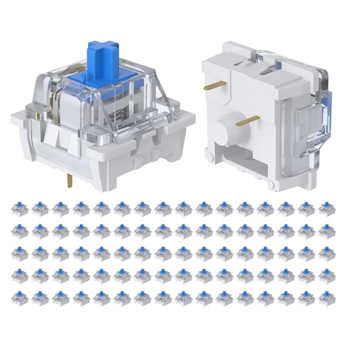 80 Pieces Blue Mechanical Keyboard Switches, 3 Pin Pre-Lubricated...