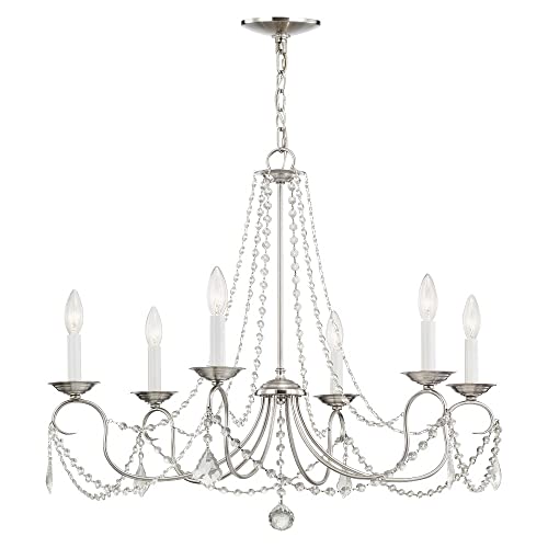 Livex Lighting 6516-91 Pennington 6 Light Chandelier, Brushed Nickel by Livex - Image 9