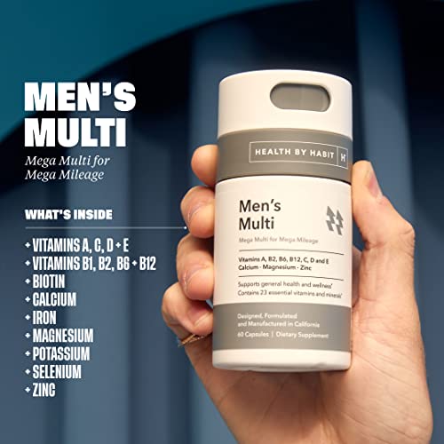 Health By Habit Mens Multi Supplement 2 Pack (120 Capsules) - 23 Essential Vitamins And Minerals, Supports General Health & Wellness, Non-Gmo, Sugar Free (2 Pack) #TOP2