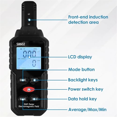 Detector EMF portátil profesional 3 en 1 con alarma digital miniatura 7