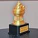 Znet3D Gold Poop Emoji Trophy on Black Pedestal with Custom Nameplate