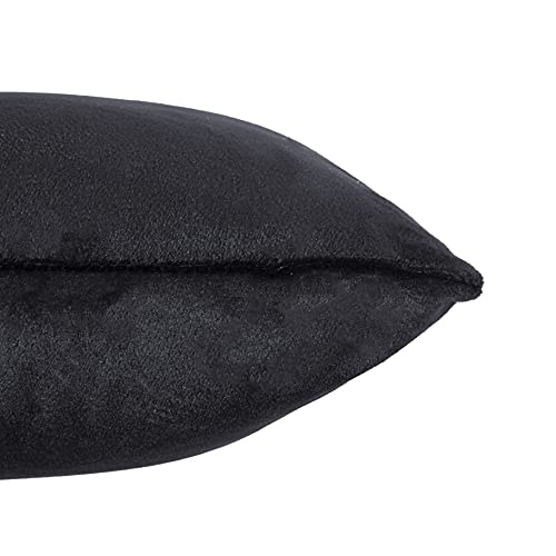 Image of Cazimo Velvet Cushion Covers for Bed, Sofa and Couch - 16 * 16 inches | Ideal for Living Room | Set of 2, Black