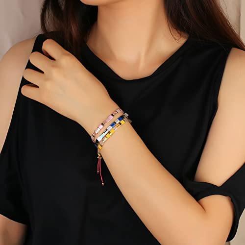 KELITCH Colorful Tila Beaded Bracelets Women Strand Friendship Bracelet Handmade New Link Cuff Bracelets3
