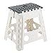 Rekord Klapphocker (faltbar) - weiß Kunststoff bis 120 kg | Sitzhocker, Campinghocker, Reisehocker, Klappstuhl