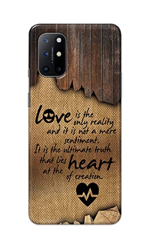 Image of PRINTFIDAA Love is The Only Reality and It is Not Mere Sentiment Printed Designer Hard Case for OnePlus 8T Back Cover -(e) RPM1010