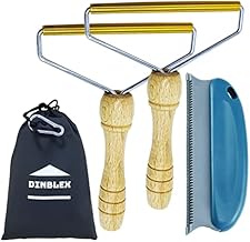 Lint Roller for Pet Hair,Lint Remover, Lint Cleaner Pro Portable Carpet Rake Fabric Fuzz Remover Reusable Dog Hair Carpet Scraper Shaver for Clothes Sweater Woven Couch No More Fluff (Blue)