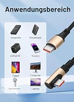 YACSEJAO 90 Grad USB C zu USB C Kabel, 240W Schnellladung, nylonummantelt, 1,5 m/4,9 ft Rechtwinkliges Typ-C Ladekabel (Gerade) – Ansicht 6