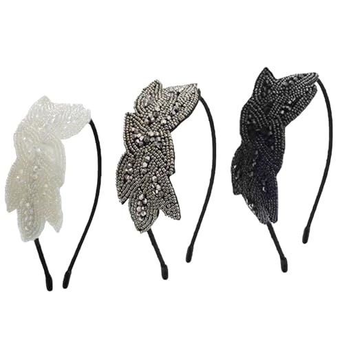 3 Pieces 1920s Headbands for Women's Hair, Vintage Headband, 1920s Hair Accessories for Women, Crystal Head Bands, Hairband for women, Stretchy Headband for Girls Costume Prom Party Retro