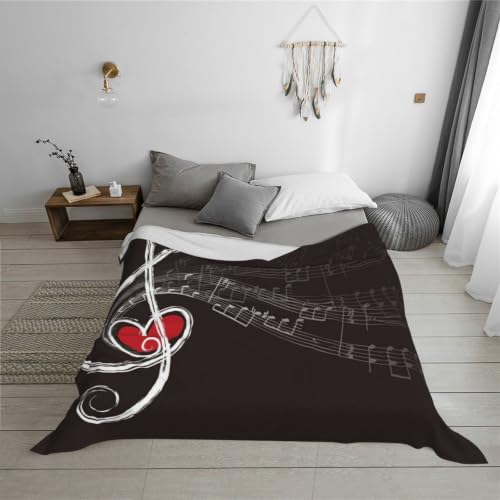 Couverture en flanelle contre le froid plaid doux musique 125x100cm pour canapé