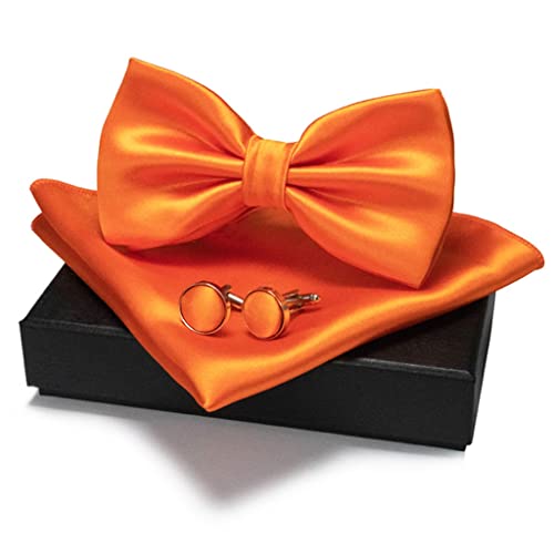 Set de corbatas de moño para hombre con gemelos y pañuelos