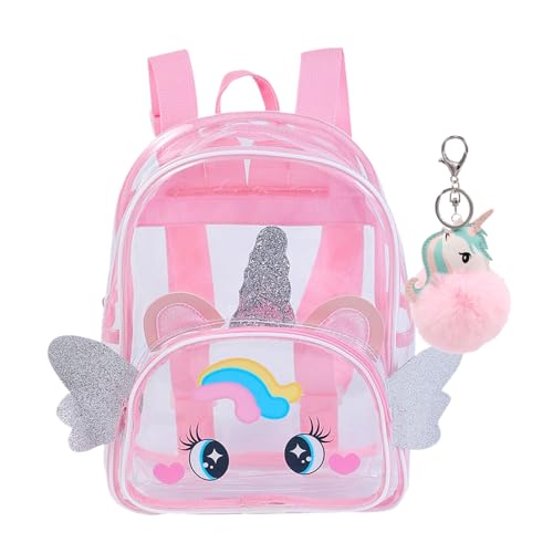 Toddler Backpack, Clear Backpack for Little Girls, Unicorn Backpack for Girls 2-4, Cute Cartoon Preschool Kindergarten Backpacks