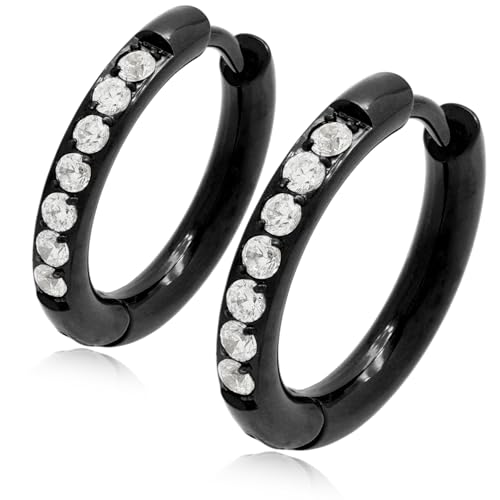 [Adelina Style] t[vsAX lC 3.0mm ςȂ CXg[ L[rbNWRjA 18G 1yA Y fB[X O sAX T[WJXeX AM[Ή  (ubN3.0×a12mm)