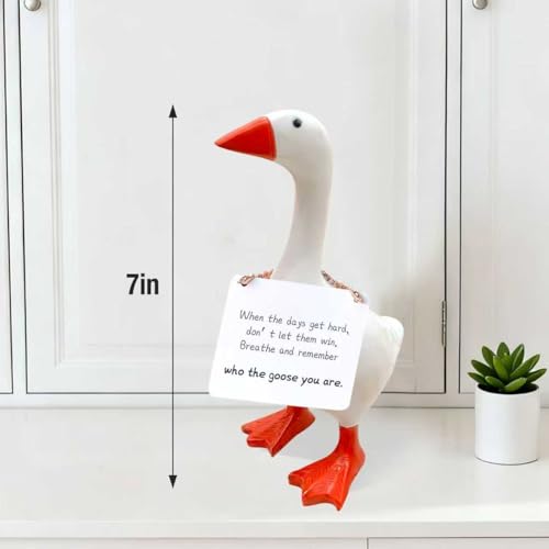 Estatua decorativa de ganso de 7 pulgadas para escritorio miniatura 3