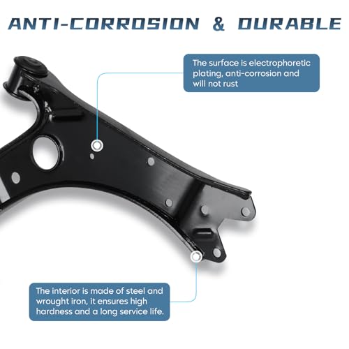 Image of 8Pcs Front Lower Control Arm with Ball Joints for Volkswagen Jetta 06-14, EOS 07-16 Golf 10-14 GTI 07-14 Rabbit 06-09, for Audi A3 Quattro 07-13 Tie Rod End Supension Kit MS101148 MS101147 K80663