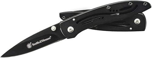 Miniatura 4 de Smith & Wesson CKLPB Cuchillo plegable SS de alto carbono de 5.3 pulgadas con hoja de punta de caída de 3.2 pulgadas y mango de acero inoxidable