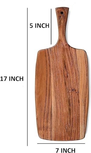 Tabla de cortar rectangular de madera de acacia 43x18 cm miniatura 7