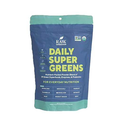 RAW generation Daily Super Greens Detox Powder (22 Servings) - Powerful Blend of 19 Green Superfoods for Detox and Cleansing/Neutral-Tasting, Plant-Based Formula for Daily Wellness and Gut Health