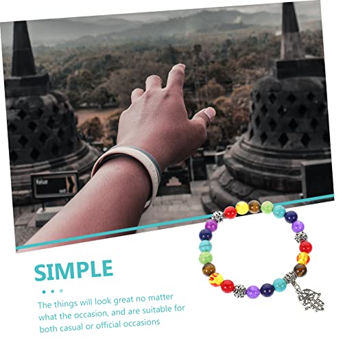 Operitacx Pulseira elástica pulseiras de pedras preciosas para mulheres, pulseira de ônix, pulseira