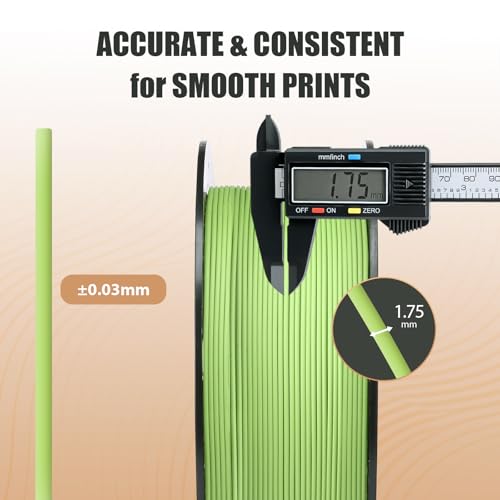 Image of ERYONE Matte PLA Lite 3D Printer Filament 1.75 + /- 0.03mm, Matte Filament 1KG(2.2LBS) Spool, Moss Green