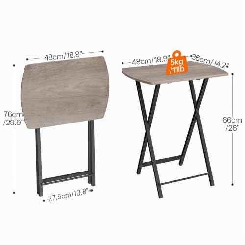 HOOBRO Beistelltisch Klappbar, Kleiner Sofatisch, Tablett Tisch, Kaffeetisch TV Tray im Industriestil… – Ansicht 3