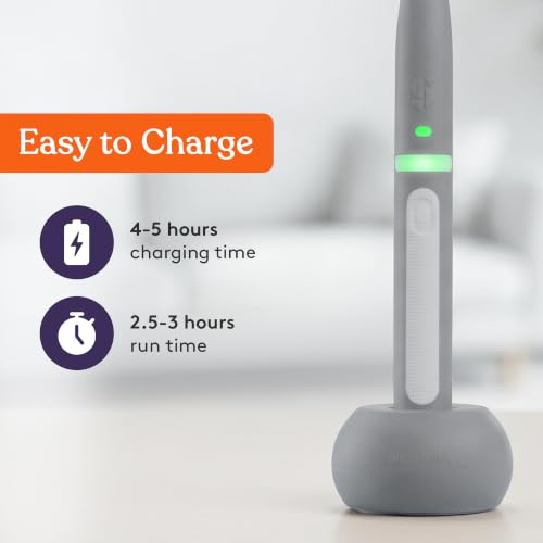 Image of Special Supplies Rechargeable Buzz Buddy Oral Motor Stimulation kit with 12 Soft Textured Interchangeable Heads, Calm Sensory Needs, Support Speech, and Stimulate Self Feeding (Grey)
