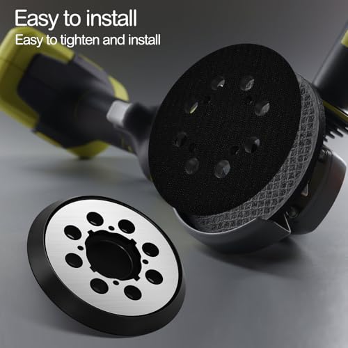 1 Pack 5\" Sander Pad for Dewalt DWE642, 6421K, DWE6423 6423K DCW210B, 8 Hole Hook and Loop Orbital Replacement Pad with 4 Screw Holes, Orbital Sander (1Pack Metal) - Thumbnail 5