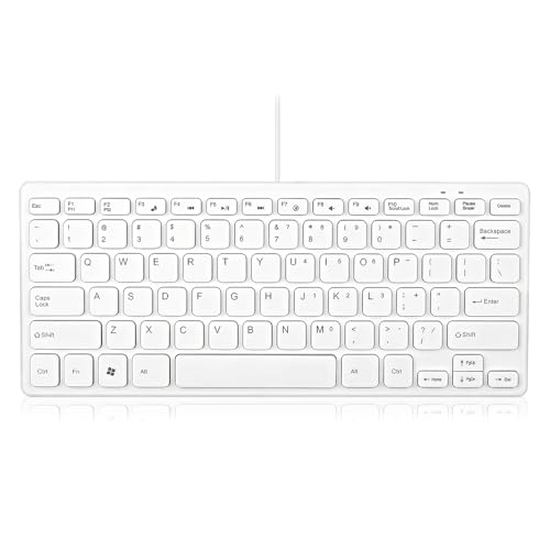 OHHXGK Wired USB Mini Keyboard, Universal 78-Key Ultra-thin Keyboard, Plug and Play Slim Ergonomic Portable Mini Business Keyboards For Desktop Computer Laptop
