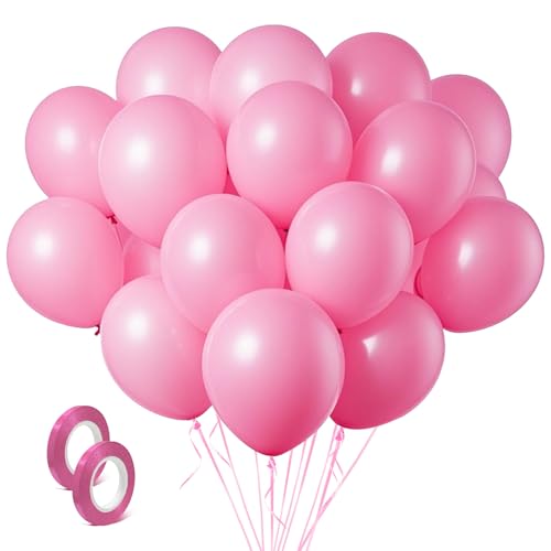 Pink Balloons Pink Birthday Decorations 160 Pack 5 inch Round Gender Reveal Ballons for Birthday Wedding Anniversary Baby Shower Gender Reveal Party Decoration