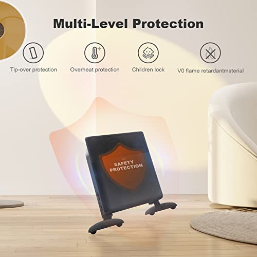 Ballu Convection Panel Heaters For Indoor Use Large Room，1500W Whole Room Quiet Heating With Tft Display，24H Timer，3 Mode，Auto Thermostat，Standing/Wall Mount，Electric Portable Space Heater For Bedroom #TOP5
