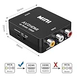 STFMHEZ RCA to HDMI 1080P AV RCA to HDMI Converter Composite CVBS AV to HDMI Video Audio Converter Adapter for PC Laptop Mini Xbox PS2 PS3 TV STB VHS VCR Camera DVD, Supporting PAL/NTSC - Image 3