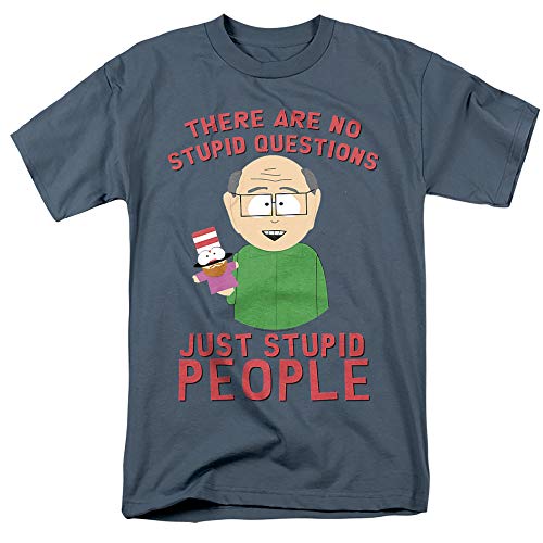 T-shirt South Park No Stupid Questions M mixte en coton ardoise