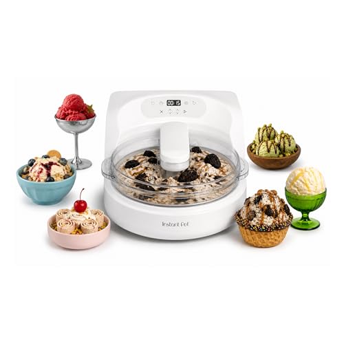 Instant Pot InstantChill Ice Cream Maker, No Pre‑Freeze, Pour, Press & Enjoy, Quiet Operation, Make IceCream in minutes*, Gelato, Sorbet, Rolled, Non‑Dairy, Mix‑Ins, Easy Clean up, Makes Up to 2 pints