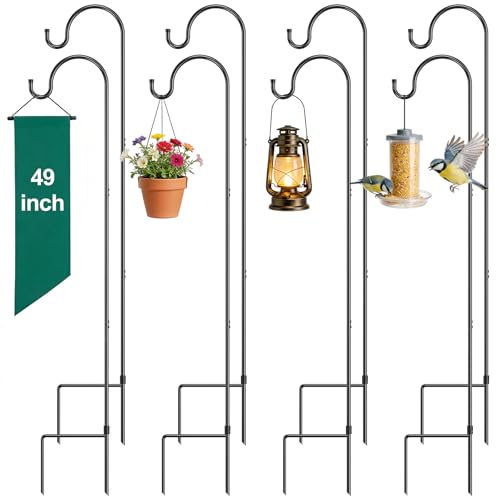 Image of GOFORWILD 49 Inch 8 Pack Shepherd Hook for Garden Decor
