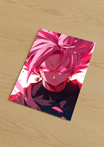 Image of NIJUKA Anime Printed Metal sheet Poster For Home And Room Decoration | For Anime Art Fans Boys And Girls (Goku black rose art)