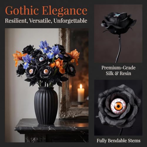 Flores artificiales de Halloween para centro de mesa y decoracion de hogar interior rustico 5
