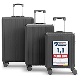 Wertes Koffer Set 3 teilig - TSA Schloss Kofferset platzsparend mit Doppelrollen, Reisekoffer, Koffer & Trolleys, Reisekoffer mit Rollen