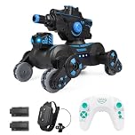 Dodoore Remote Control Cars 2 Modes RC Tank Shooting Water Bullet Gesture Sensing Stunt Car Spray Light Music 360° Rotation 60+min Fun Time 2.4G 4WD Hand Controlled Car Gifts for Teens 2 Battery Black
