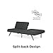 DHP Emily 71 Inch Futon Sofa Bed, Armless Upholstered Couch Sleeper with Tufted Back and Seat, Mid-Century Modern, Grey Linen