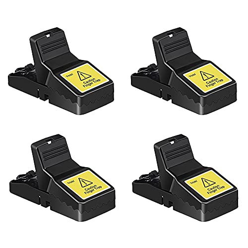 Trisiki Mausefalle, wiederverwendbare Mäusefalle für den Innenbereich, die funktionieren, hochempfindliche kleine Schnappfallen, drinnen und draußen, 4 Stück Cover