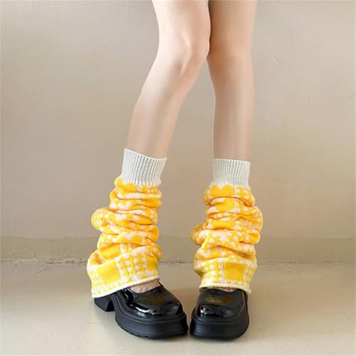 Image of Y2K Kawaii Leg Warmers Knitted Flare Leg Sleeves Love Heart Pattern Boots Cuffs Valentine's Ankle Heap Socks