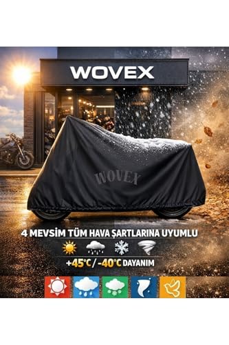 Motosiklet Brandası — Honda NX 500 ile Uyumlu Topcase Uyumlu Su Geçirmez UV Korumalı Branda, Örtü, Siyah