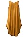 URBANCLEO Womens Scoop Neck Sleeveless Elong Tunic Top Shirt Mustard XLarge
