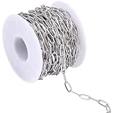 Chaîne de trombone en argent de 10 mètres: Le paquet comprend 1 rouleau de chaîne de câble en argent de 32,8 pieds (10 mètres) et 1 pièce de bobine vide en plastique, la longueur suffisante vous permet de faire de nombreux bijoux de bricolage, idéal pour la fabrication de bijoux.