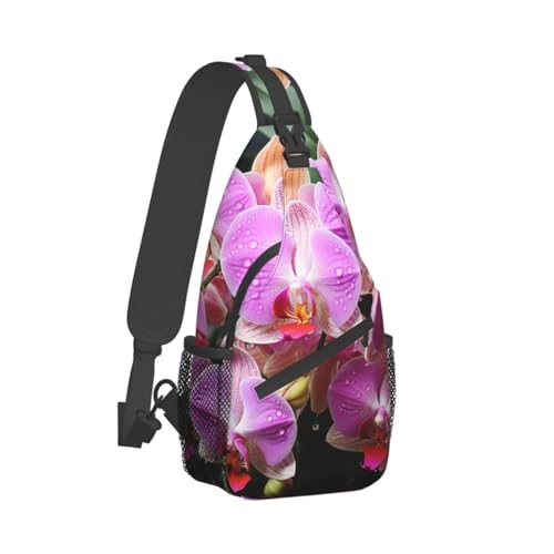 Sling Bag para Hombre y Mujer Color Orchids miniatura 2