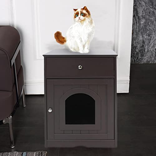 Feer Kitty Litter End Table ， Secret Litter Boxes For Cats Cat House Cat Litter Box Hider ， For Indoor Cats Large #TOP5