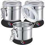Acellegic 3 Pack 16oz Rv Must Haves Magnetic Spice Jars Stainless Steel Container Portable Airtight Canisters Camper Food Storage with Lids Rv Kitchen Accessories for Spice Coffee Tea Sugar